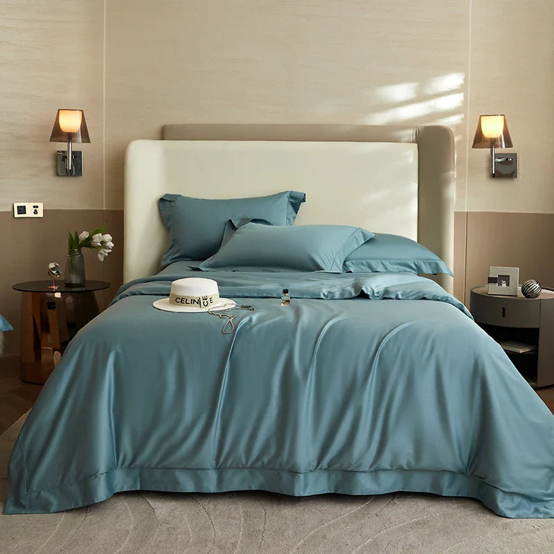 Afralia™ Luxury 1400TC Egyptian Cotton Bedding Set in Silky Black