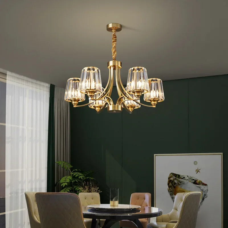 Afralia™ Luxury Crystal Chandelier for Home Lighting Fixture