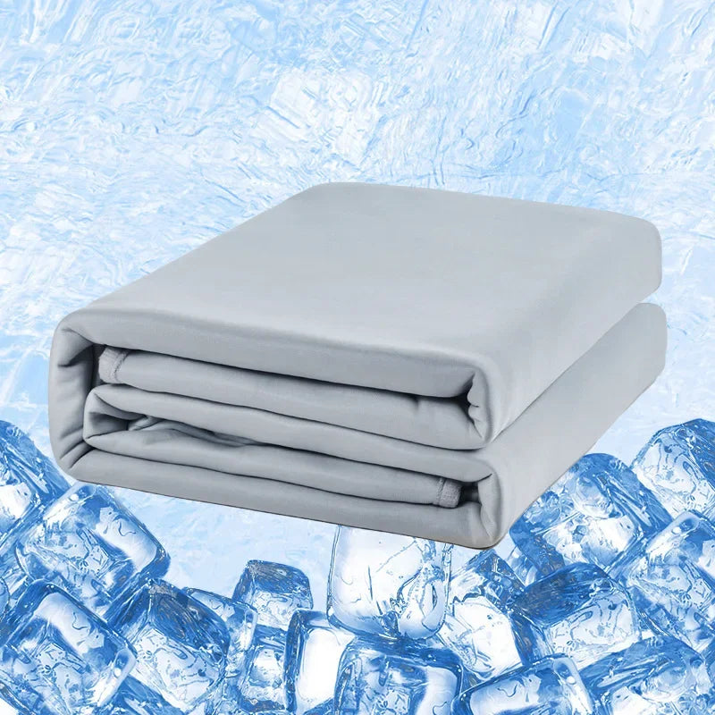 Afralia™ Flannel & Ice Fiber Cooling Blanket: Dual Purpose Thin Blanket