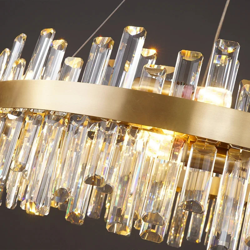 Afralia™ Crystal LED Oval Chandelier for Dining Room Lighting