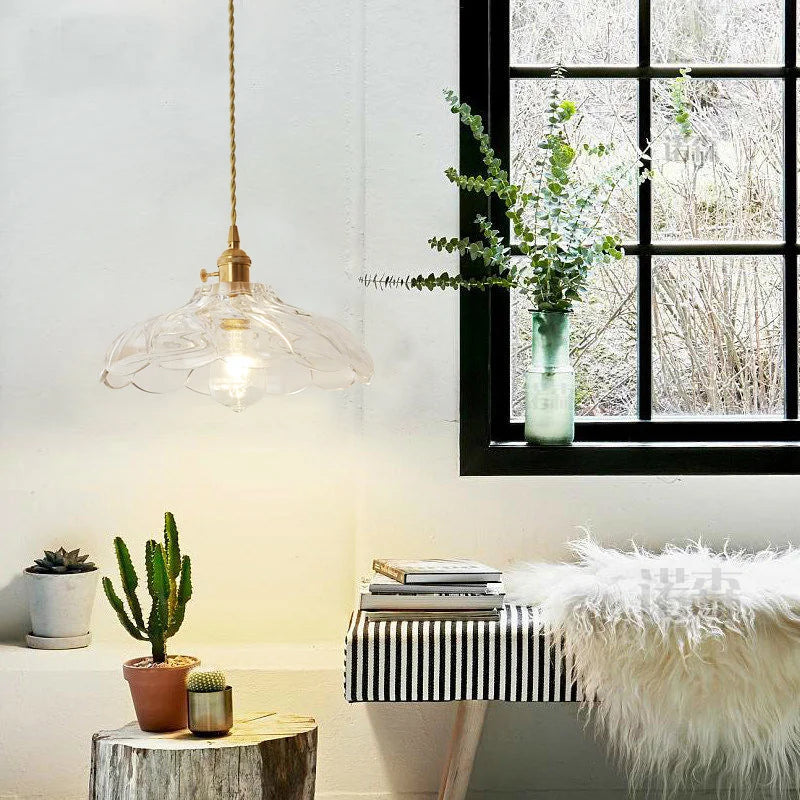 Afralia™ Nordic Glass Copper Pendant Lights for Restaurant Bar, Creative Home Decor Lighting Fixtures