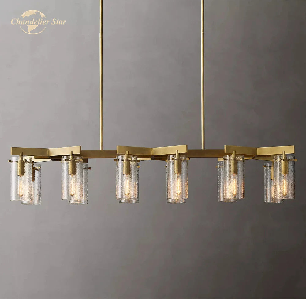 Afralia™ Charleroi LED Glass Chandelier for Dining Living Bedroom Decoration