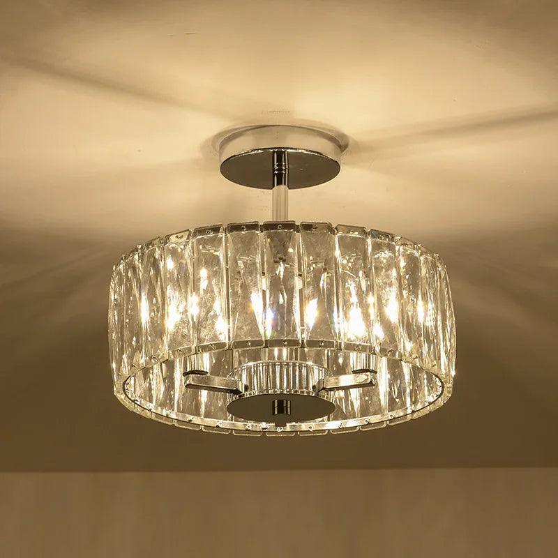 Afralia™ Chrome Crystal Chandelier Pendant: Modern Luxury Kitchen island Dining Room Decoration