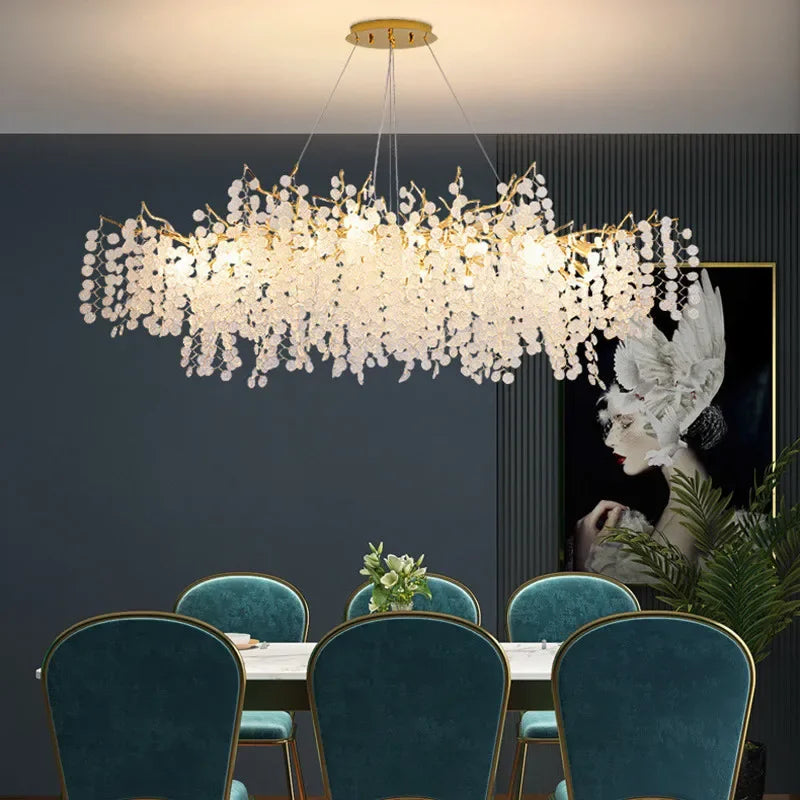 Afralia™ Modern Luxury Gold Branch Pendant Light - Aluminum LED Luminarias
