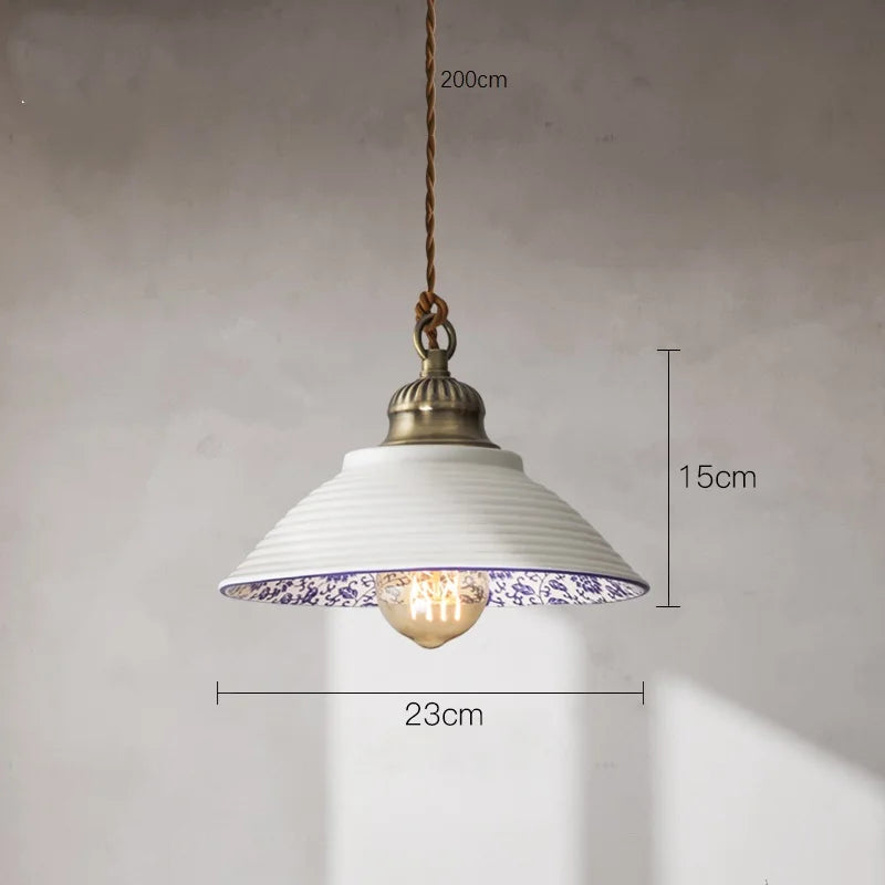 Afralia™ Ceramic Vintage Hanging Pendant Lights for Home Decor