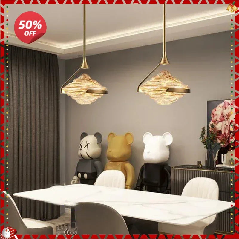 Afralia™ Gold LED Pendant Lamp: Modern Luxury Style for Bedroom, Living Room, Dining Room