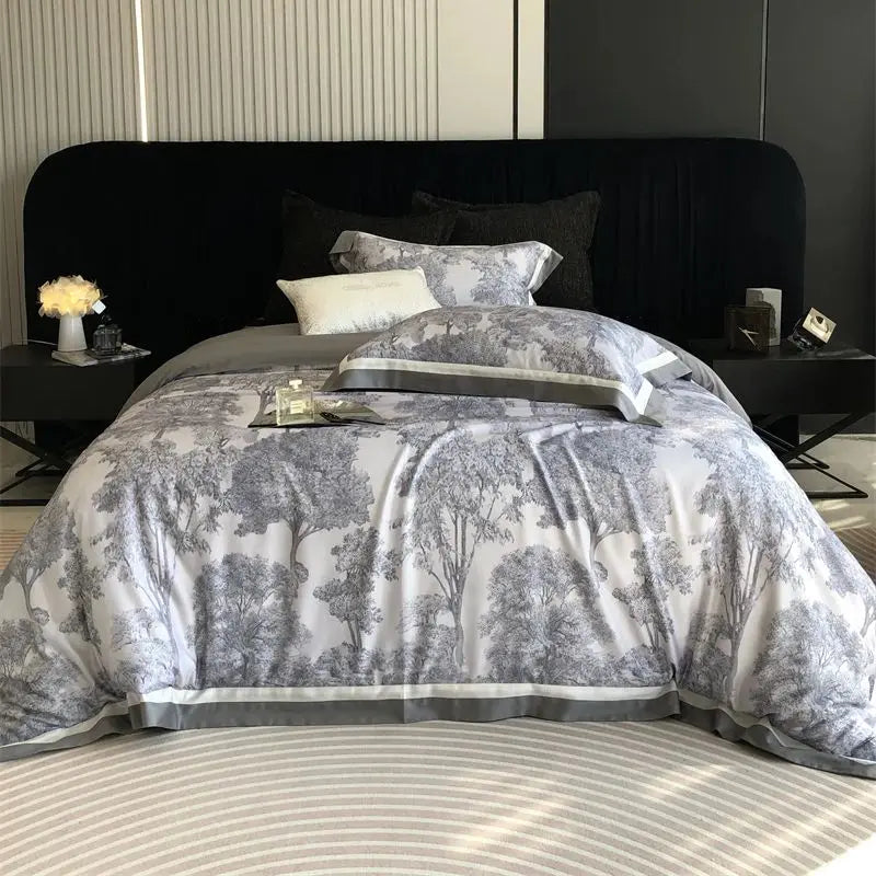 Afralia™ Jungle Print Flowers Bedding Set: Silky Soft Duvet Cover, Sheet Set, Pillowcase