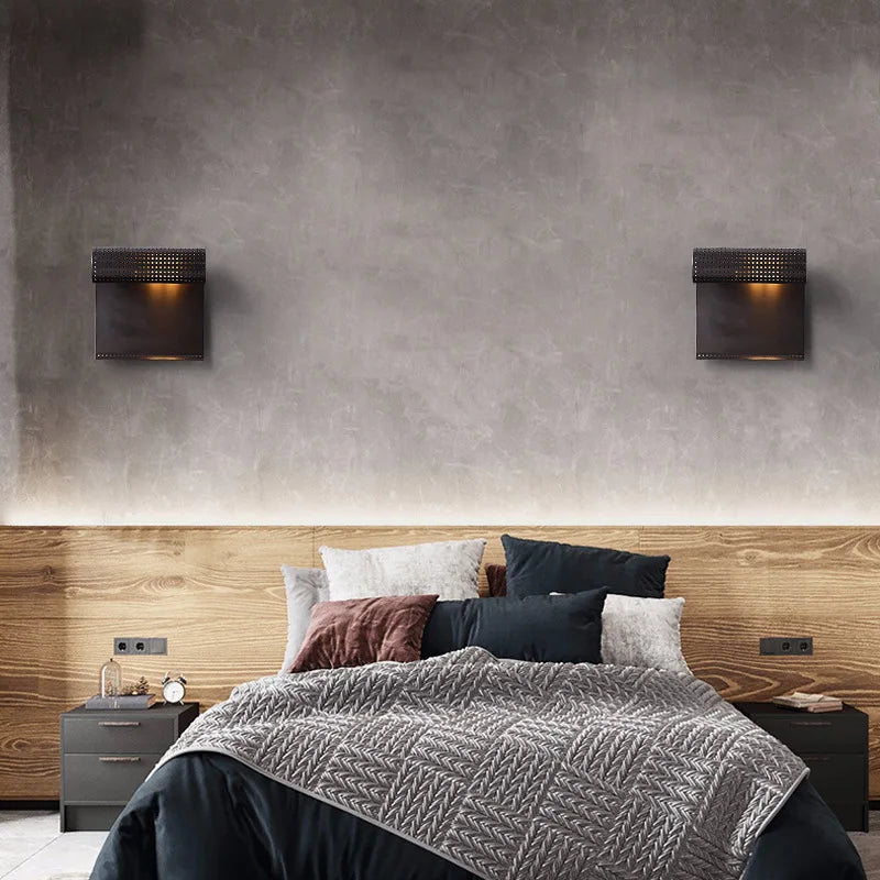 Afralia™ Modern Bronze Black Brass Wall Lamp Home Decor Bedside Lighting