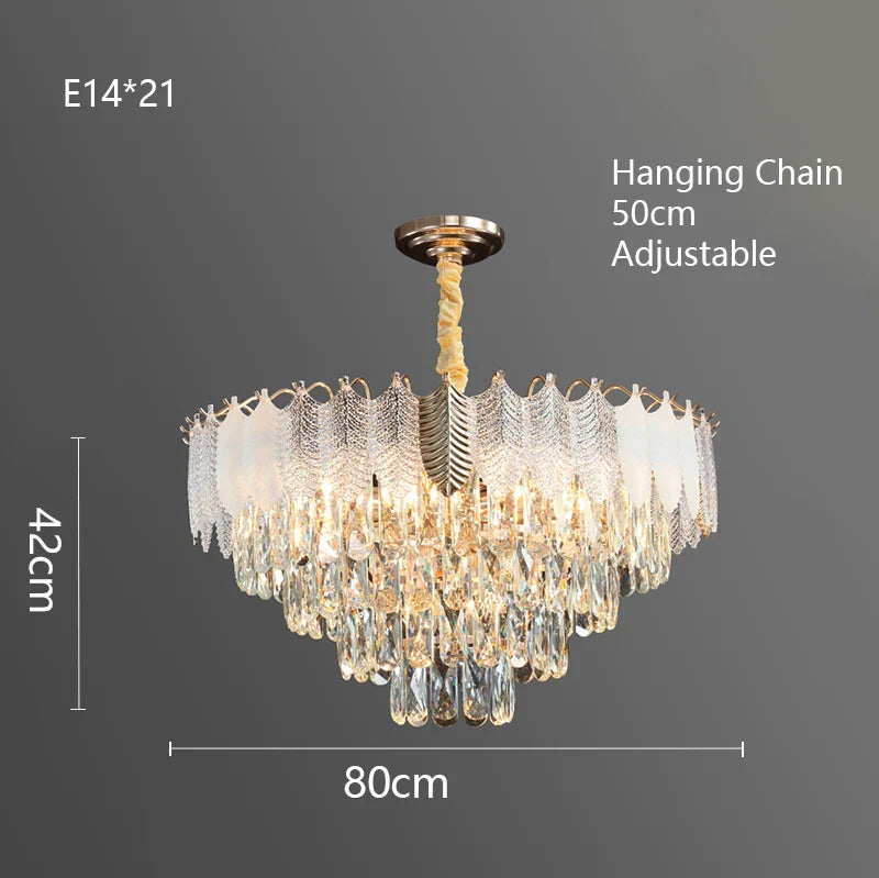 Afralia™ Crystal Indoor Chandelier: Postmodern LED Suspension Lamps for Luxe Living Room Decor