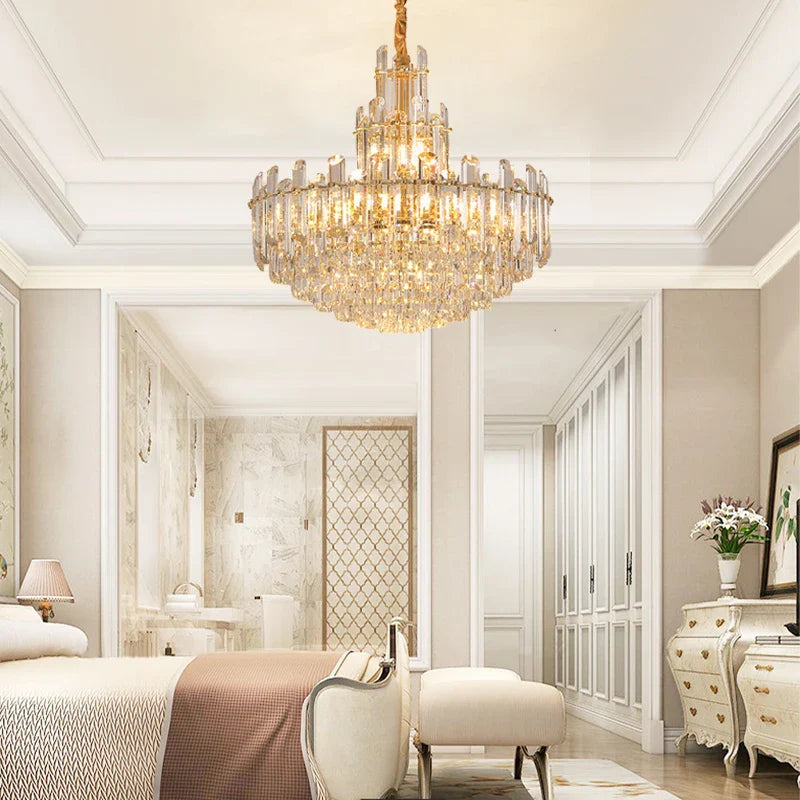 Afralia™ Crystal LED Ceiling Chandelier for Dining Room - Luxurious Decoration