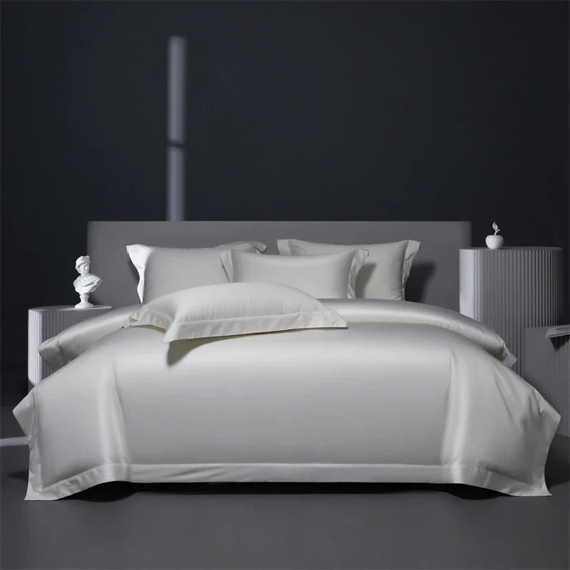 Afralia™ Burgundy Red Egyptian Cotton Bedding Set - Soft Silky Solid Color Luxe Duvet Cover, Sheet, Pillowcases