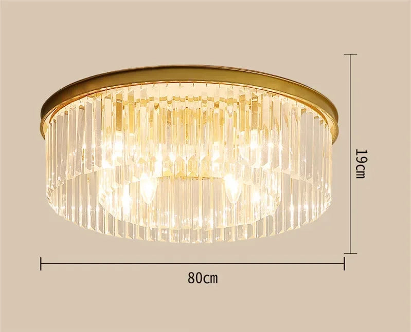 Afralia™ Metal Crystal Pendant Light Chandelier for Living Room, LED Hanging Lamp
