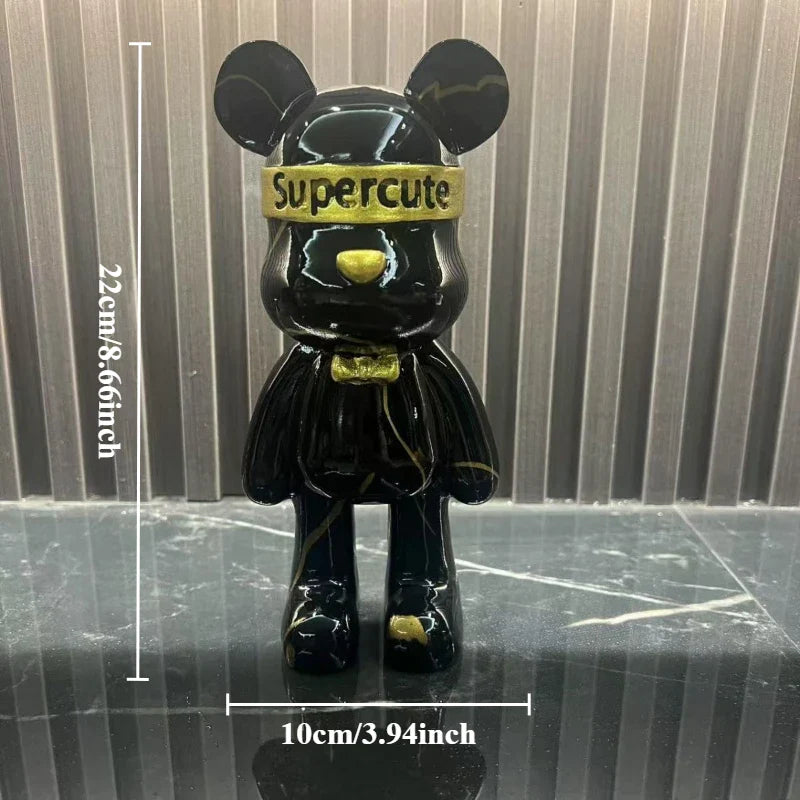 Resin Colorful Bear Statue by Afralia™: Urban Street Art Decor - Cool Shelf Decor