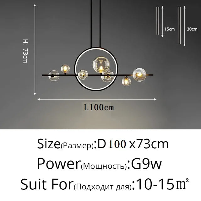 Afralia™ Modern Black LED Chandelier Pendant Light for Living Kitchen Dining Room