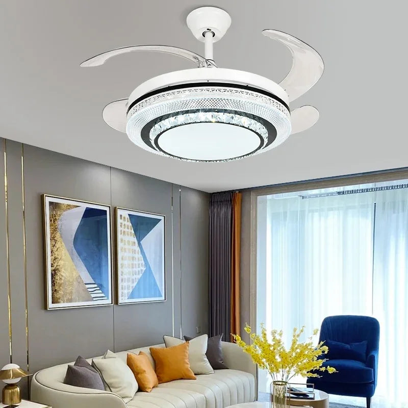 Afralia™ LED Ceiling Fan with Remote Control, Modern ABS Blades, 110V 220V