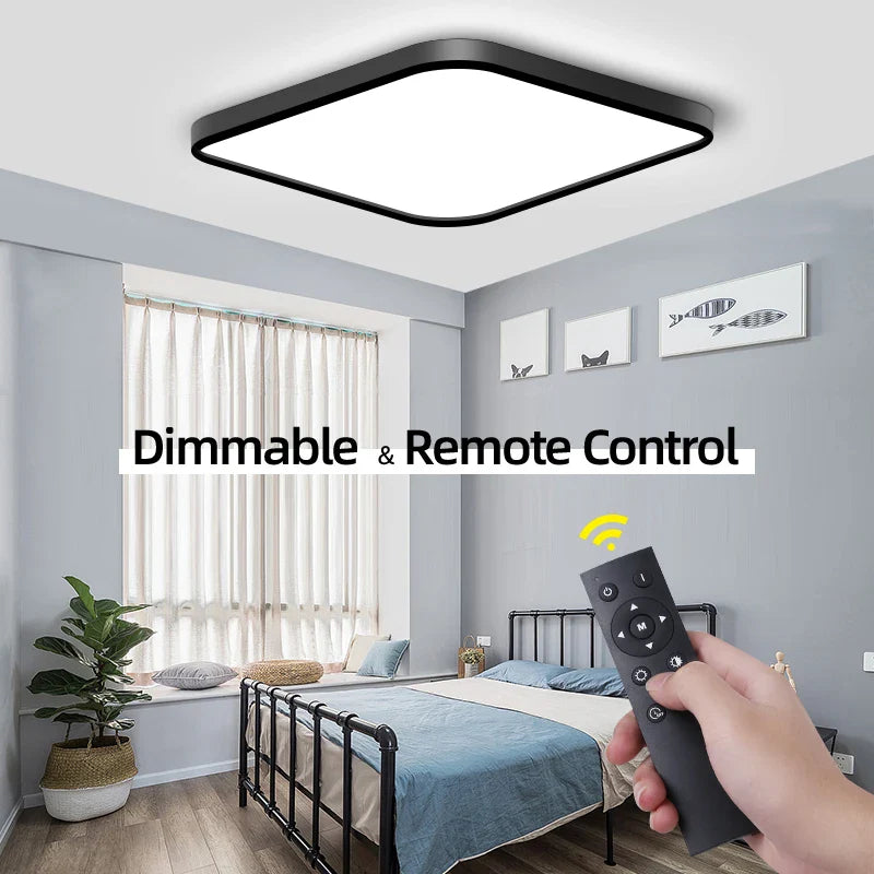 Afralia™ LED Dimmable Ceiling Lamp with Remote Control for Bedroom and Living Room