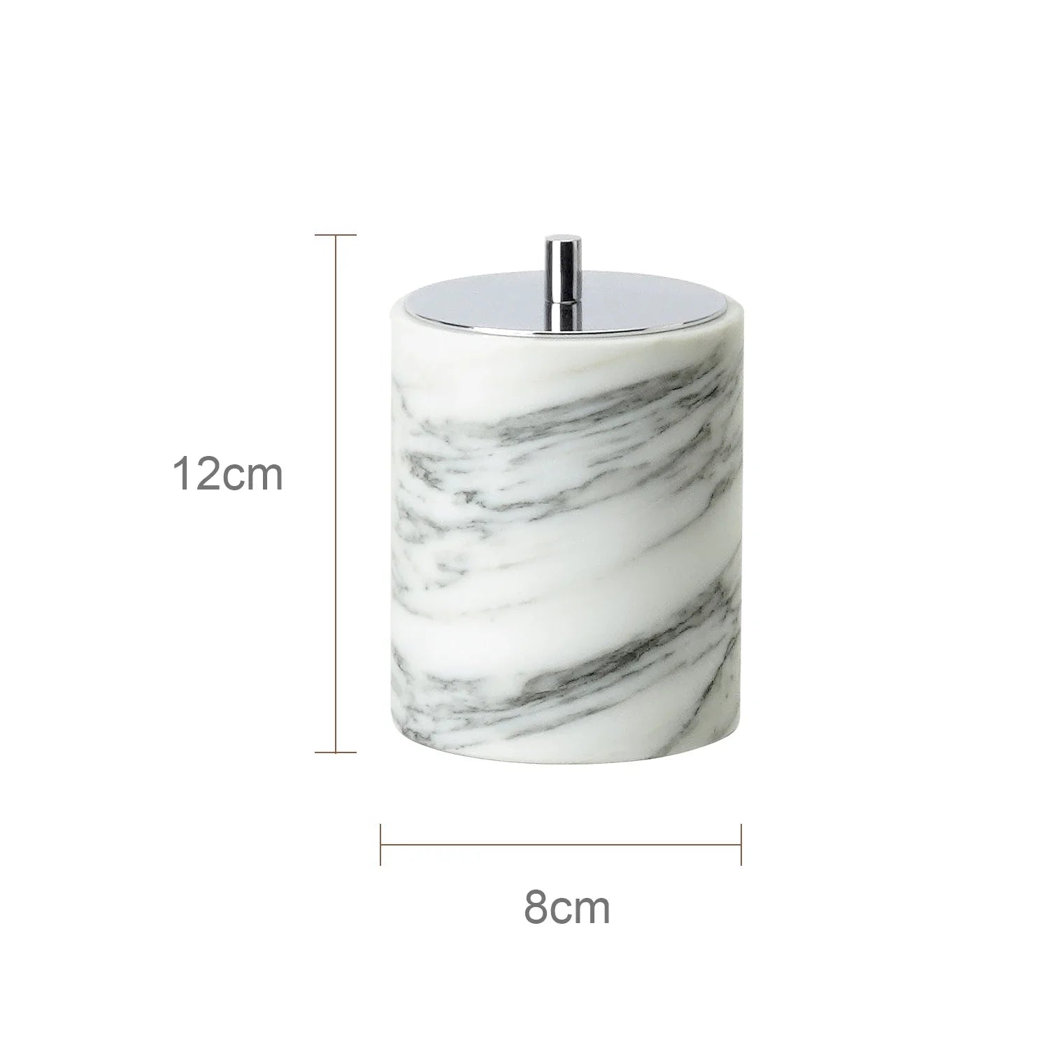 Afralia™ Marble Bathroom Set Soap Dispenser Cotton Swabs Jar Tray Accessories