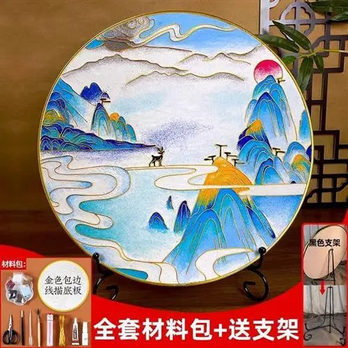 Afralia™ Cloisonne Silk Enamel Painting DIY Kit - Beginner Handmade Material Package