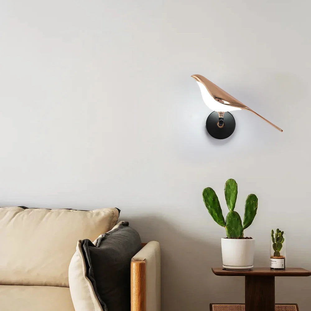 Afralia™ Bird Wall Light Night Modern Fixture Iron Lamp Living Room LED