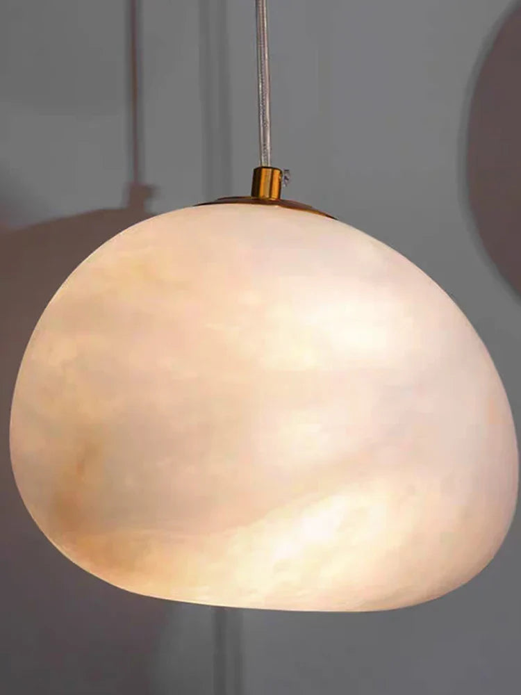 Afralia™ Alabaster Marble Pendant Light LED Chandelier for Modern High-End Spanish Decor