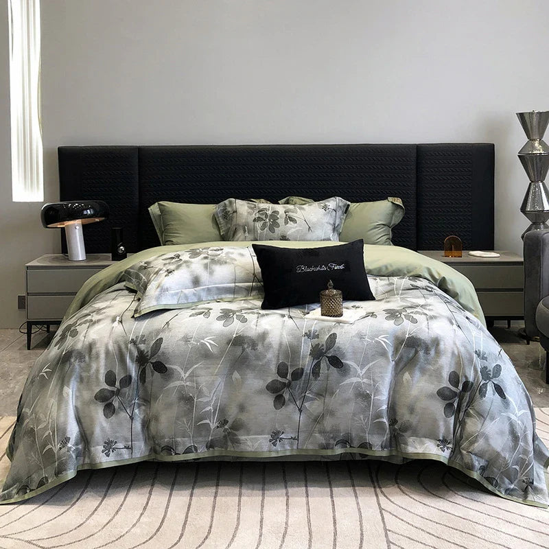 Afralia™ Vintage Rose Print Bedding Set: Duvet, Bed Sheet, Pillowcases