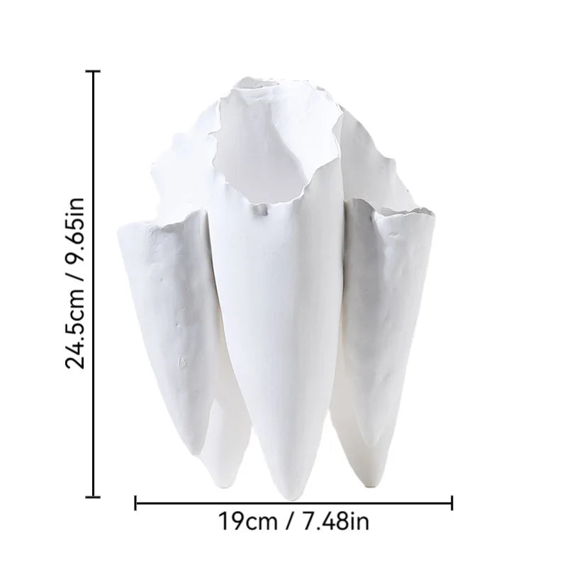 Afralia™ Ceramic Tooth Vase for Table Decor and Flower Arrangement