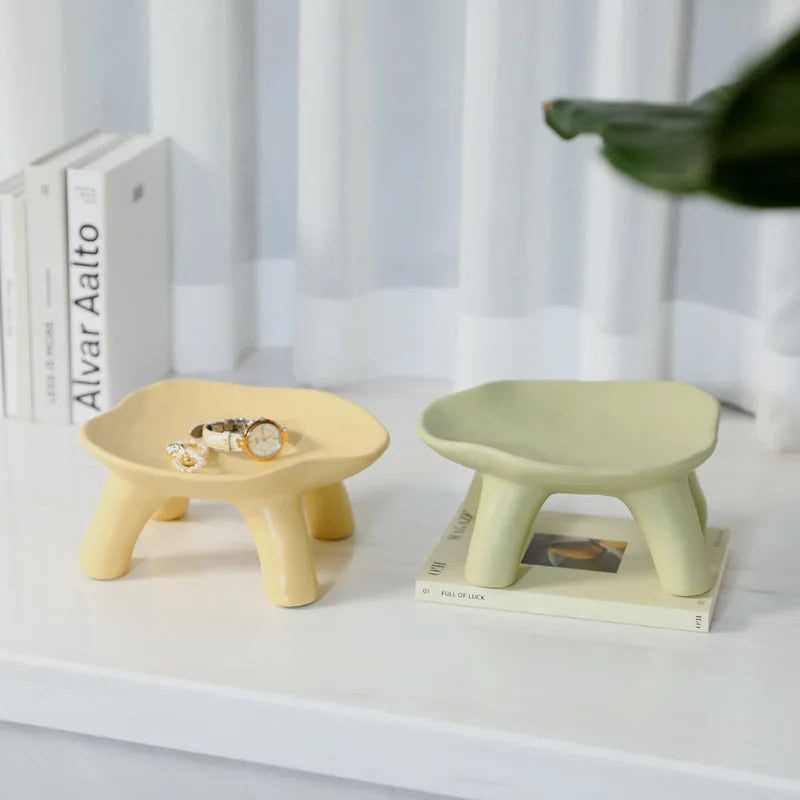 Afralia™ Nordic Ceramic Jewelry Dish Stool: Earrings Necklaces Rings Storage Display Tray