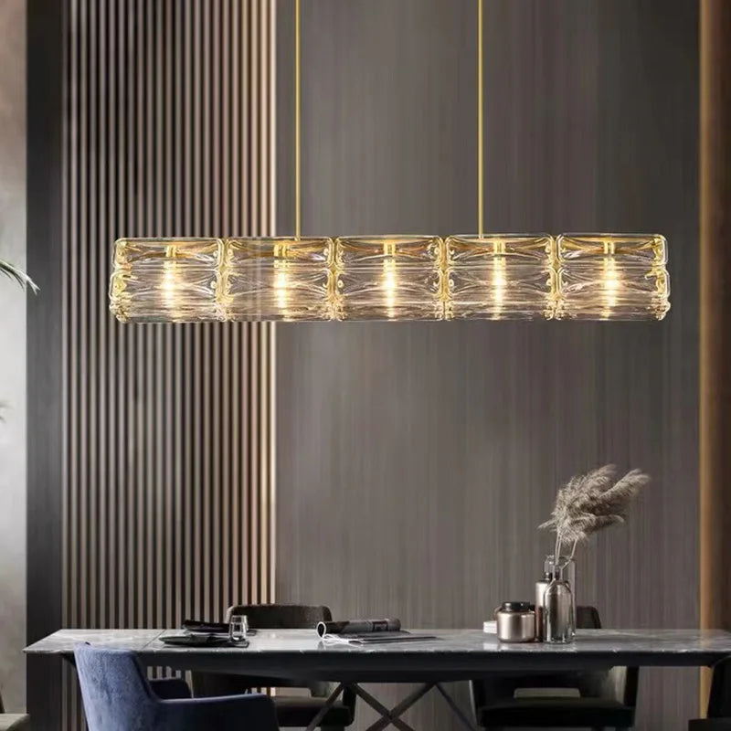 Afralia™ LED Glass Pendant Light Dimmable Chandelier Kitchen Island Decor