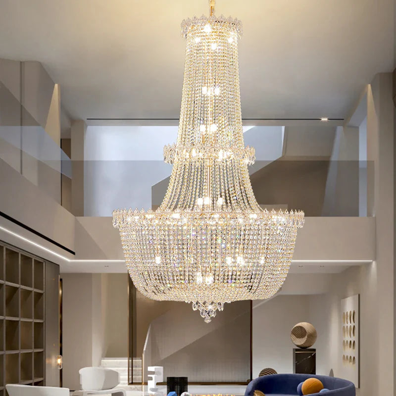 Afralia™ Crystal Duplex Chandelier: New Light Luxury Modern Design for Living Room & Hall