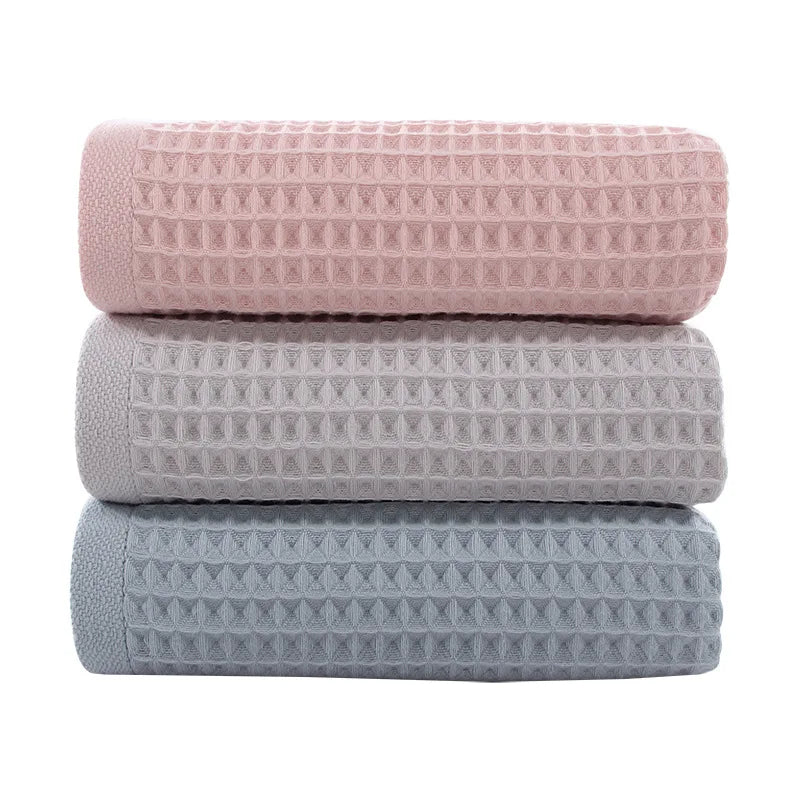 Afralia™ Cotton Waffle Towel Bath Set for Adults & Children - 70*140cm & 34*74cm