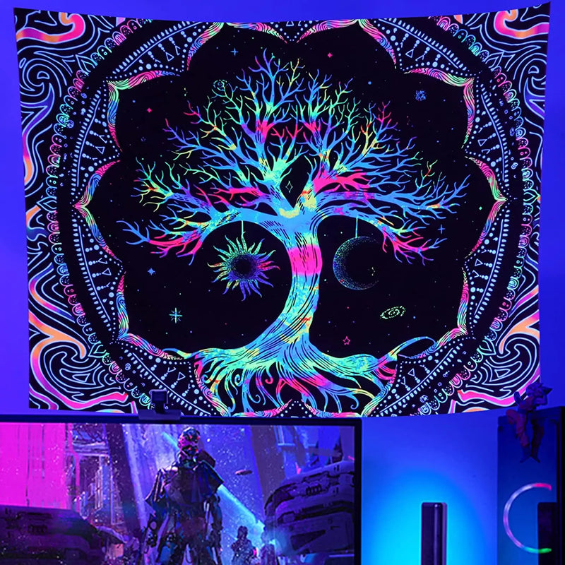 Afralia™ Galaxy Tree of Life Tapestry for Aesthetic Bedroom Decor