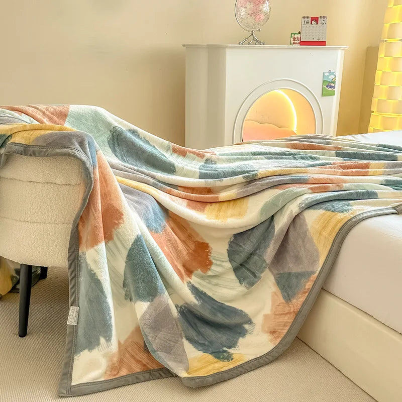 Afralia™ Milk Velvet Cartoon Printed Blanket: Multi Functional Skin-Friendly Winter Warm Bed Sheet