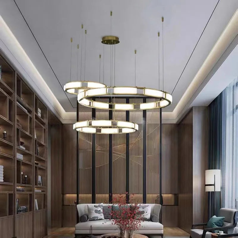 Afralia™ Marble Pendant Light: Luxury Dimmable Chandelier for Modern Home Decor
