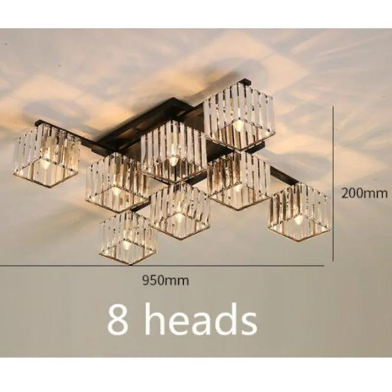 Afralia™ Square Crystal Ceiling Lamp: Modern Lighting for Living Room