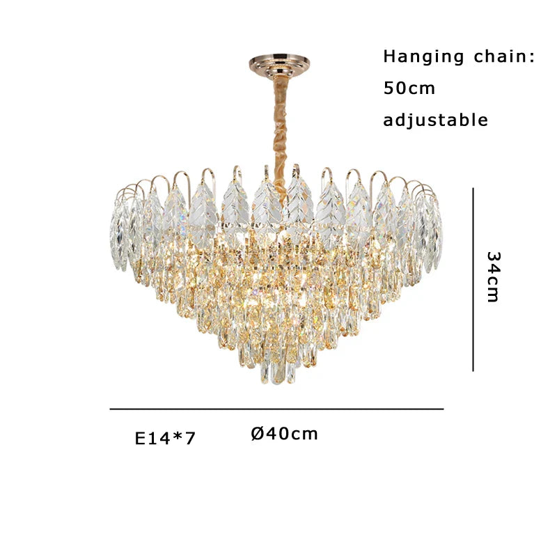 Afralia™ Brilliance Crystal Chandelier for Luxe Living & Dining Rooms.