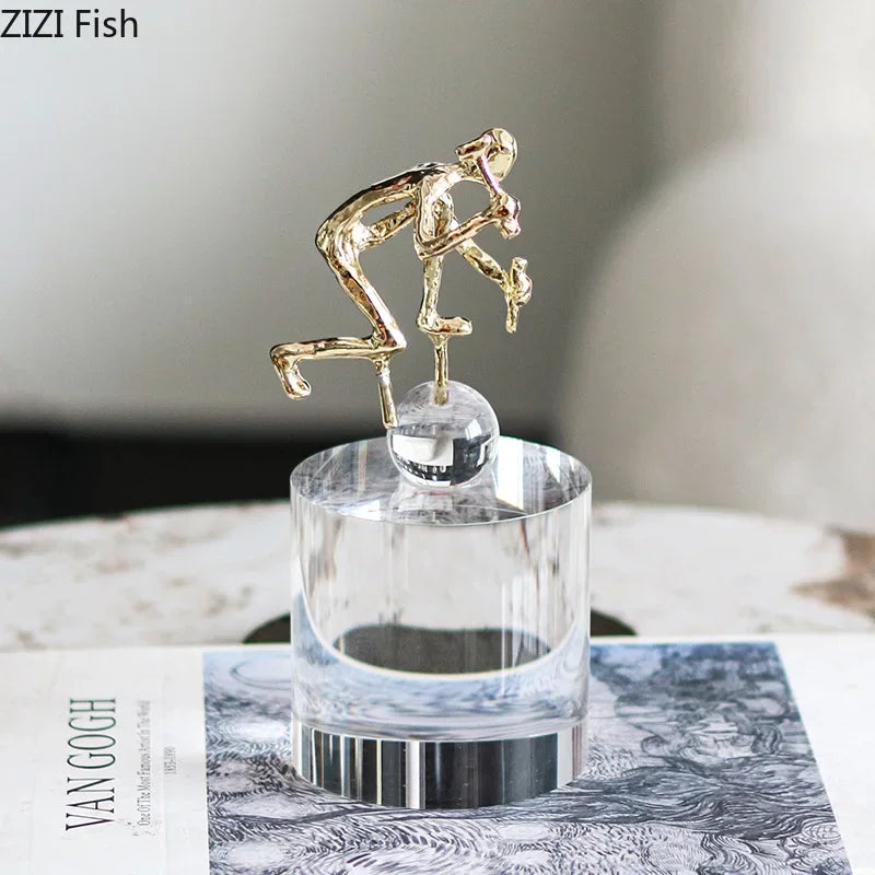 Afralia™ Crystal Sculpture: Abstract Figures Desk Decoration for Room Aesthetic