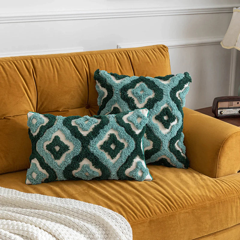 Afralia™ Boho Tufted Geometric Cotton Canvas Pillow Covers