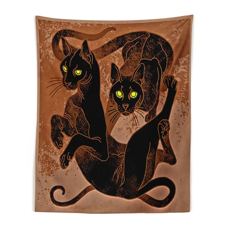 Afralia™ Cat Witchcraft Tapestry Baphomet Aesthetic Room Decor Hippie Boho Home Mattress