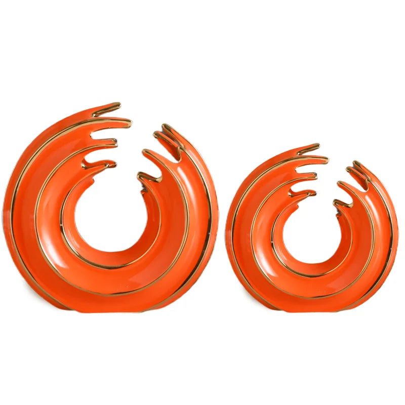 Afralia™ Nordic Wave Ceramic Statue Decoration for Living Room, Office, or Bedroom