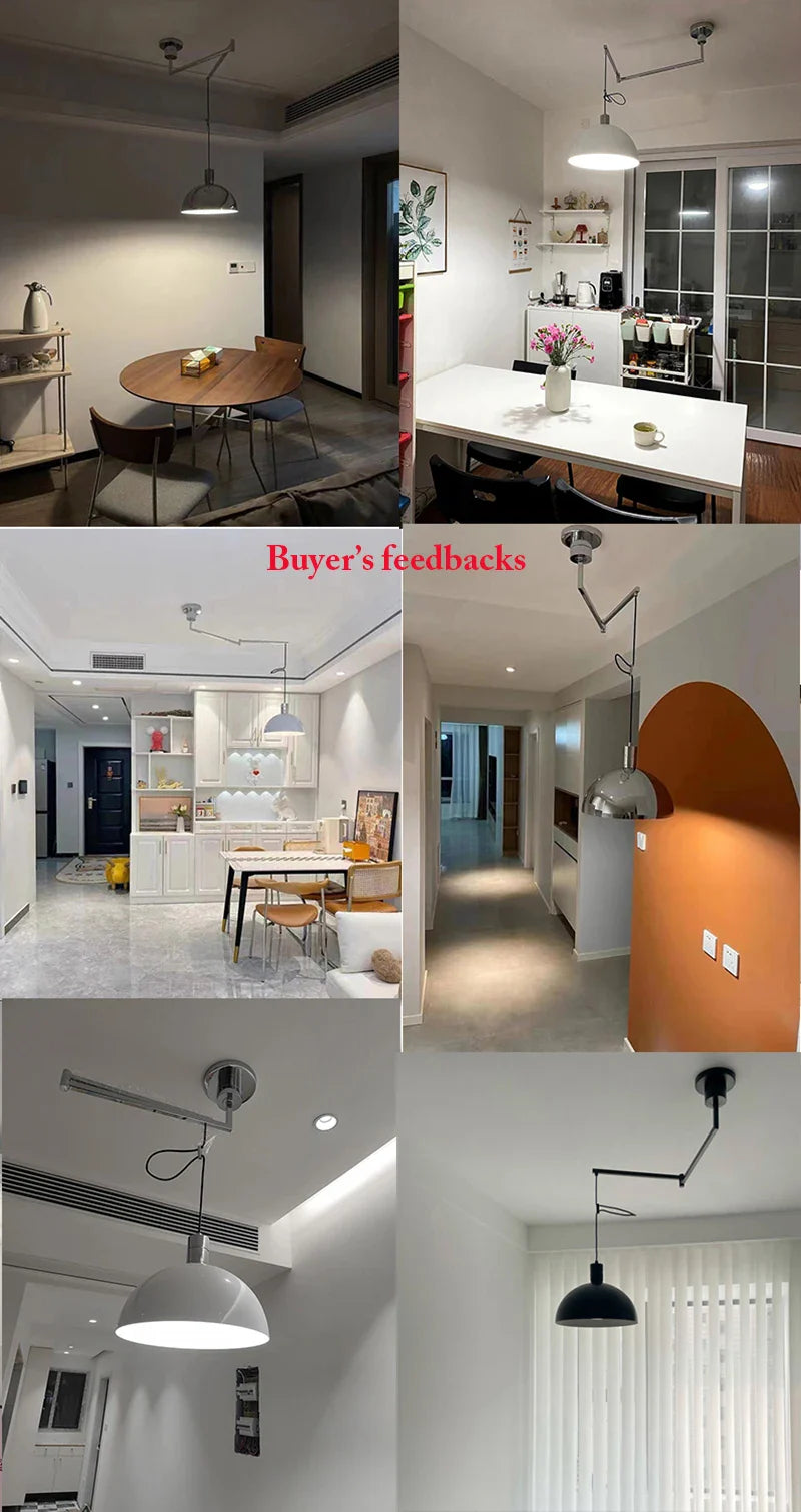 Afralia™ Metal Folding Telescoping Pendant Lights, Rotatable, E27 Lighting for Home Decor
