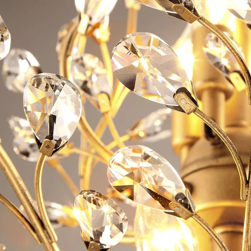 Afralia™ Nordic Crystal Chandelier: Retro Candle LED Pendant Lamps for Living Room