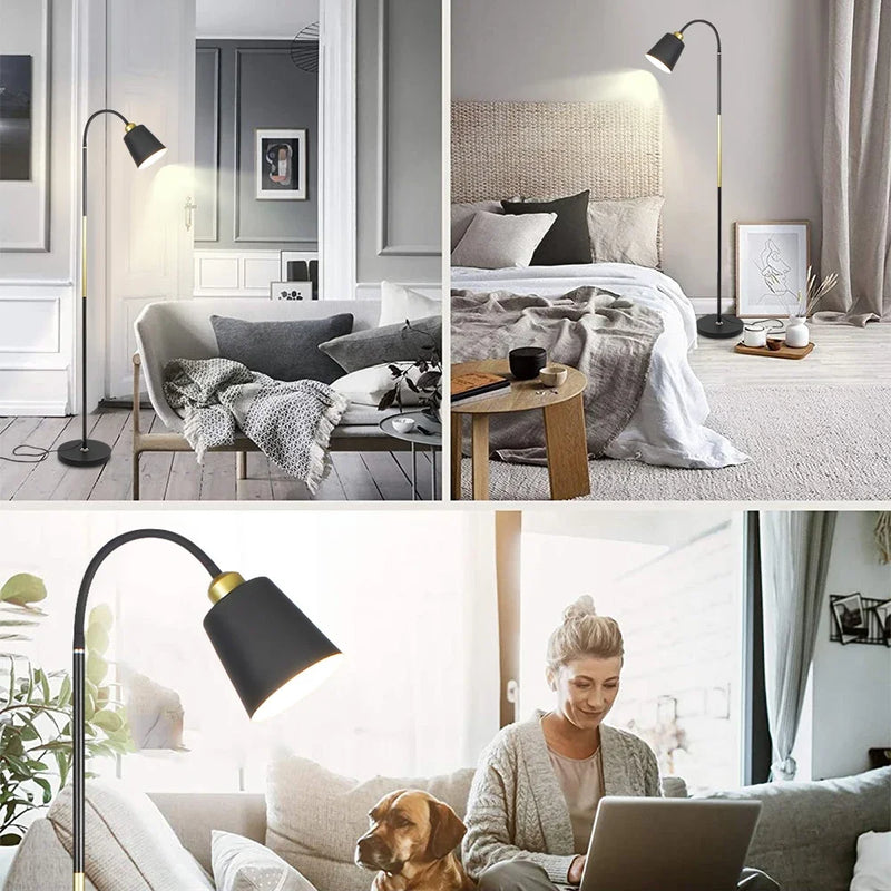 Afralia™ Nordic Floor Lamp - Creative Metal LED Standing Light for Living Room, Office, and Bedroom