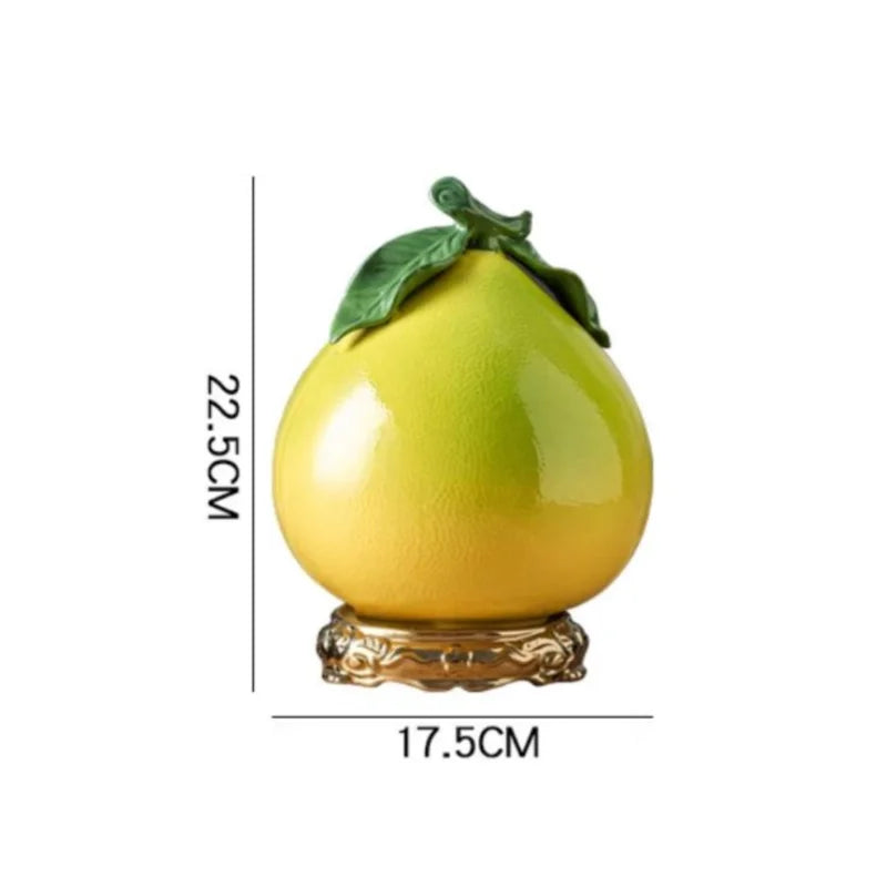 Afralia™ Ceramic Tea Canister Pomelo Orange Fruit Storage Tank Home Decoration