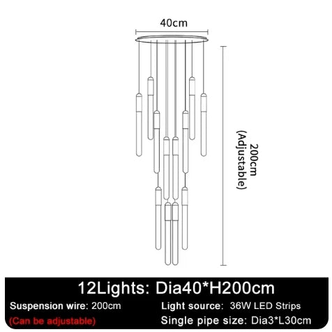 Afralia™ LED Chandelier: Modern Staircase & Kitchen Pendant Light for Home Decoration
