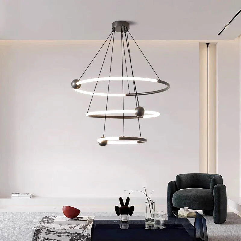 Afralia™ Modern LED Chandelier for Living Room Indoor Lighting