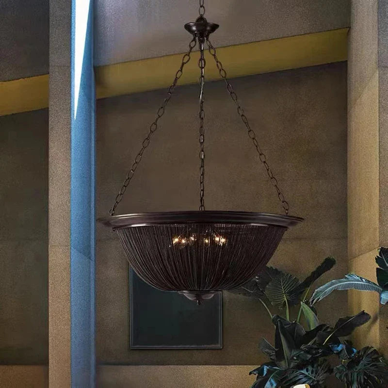 Afralia™ Black Tassel Ceiling Chandelier: Designer Dimmable Home Decor for Living Room