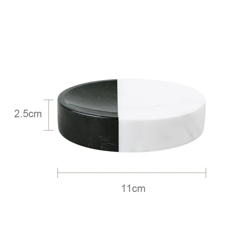 Afralia™ Marble Bathroom Set: Soap Dispenser, Toothbrush Holder, Soap Dish, Cotton Swab Holder