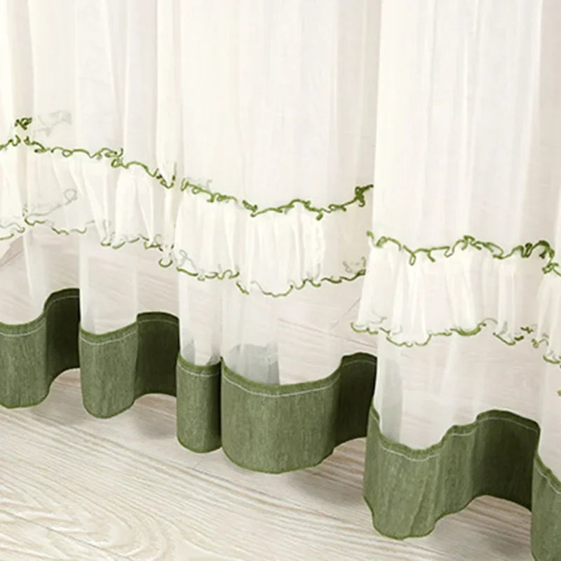 Afralia™ Lace Embroider Anti-Mosquito Net Door Curtains - Pleated Design for Light and Air Flow
