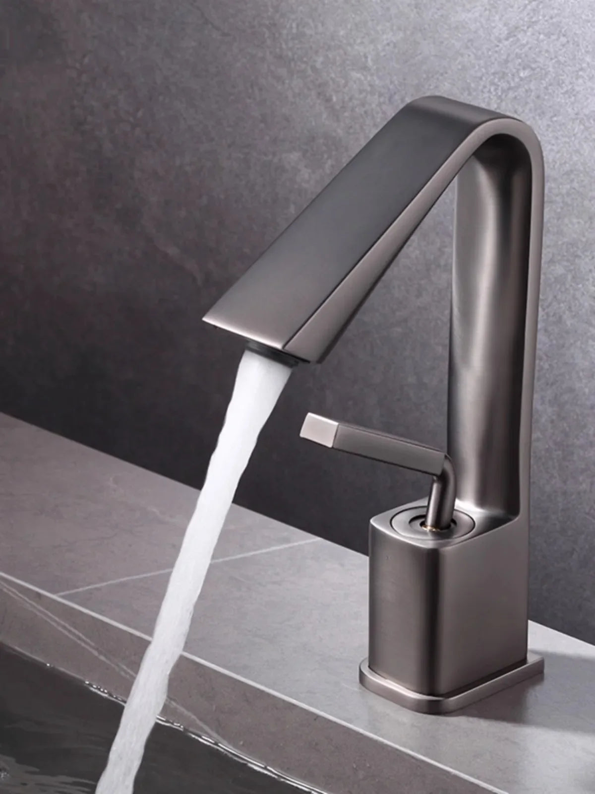 Afralia™ Brush Gold Basin Faucet Single Lever Hot Cold Mixer Sink Tap Vanity
