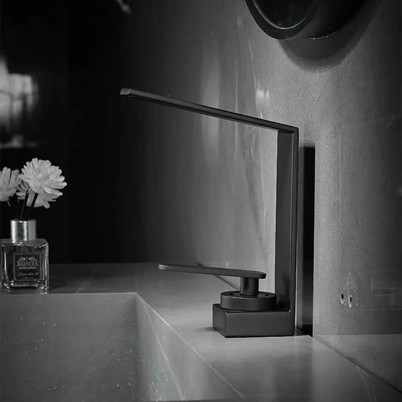 Afralia™ Luxury Bathroom Sink Faucet Hot Cold Mixer Basin Gold Black Waterfall Tap